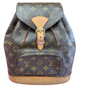 Louis Vuitton Monogram Canvas Backpack in Brown and Tan Leather